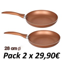 Pack 2 Sartenes Cobre Copper 28cm - ANUNCIADO EN TV - COMPRAR EN TELETIENDA - DE LA TIENDA A SU CASA