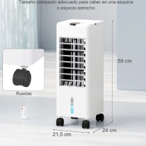 Climatizador 3 en 1 Depósito 3,8L con Ventilador Humidificador y Enfriador 3 Velocidades Temporizador y Mando a Distancia - A...