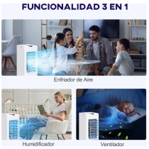 Climatizador 3 en 1 Depósito 3,8L con Ventilador Humidificador y Enfriador 3 Velocidades Temporizador y Mando a Distancia - A...
