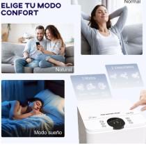 Climatizador 3 en 1 Depósito 3,8L con Ventilador Humidificador y Enfriador 3 Velocidades Temporizador y Mando a Distancia - A...