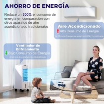 Climatizador 3 en 1 Depósito 3,8L con Ventilador Humidificador y Enfriador 3 Velocidades Temporizador y Mando a Distancia - A...