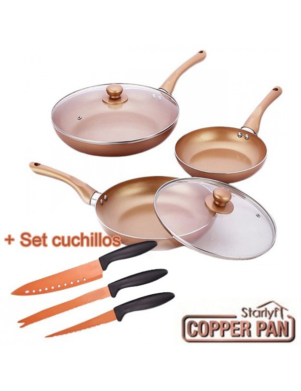 Copper Pan Set de 3 Sartenes de Cobre Copper Pan Set de 3 Sartenes de Cobre