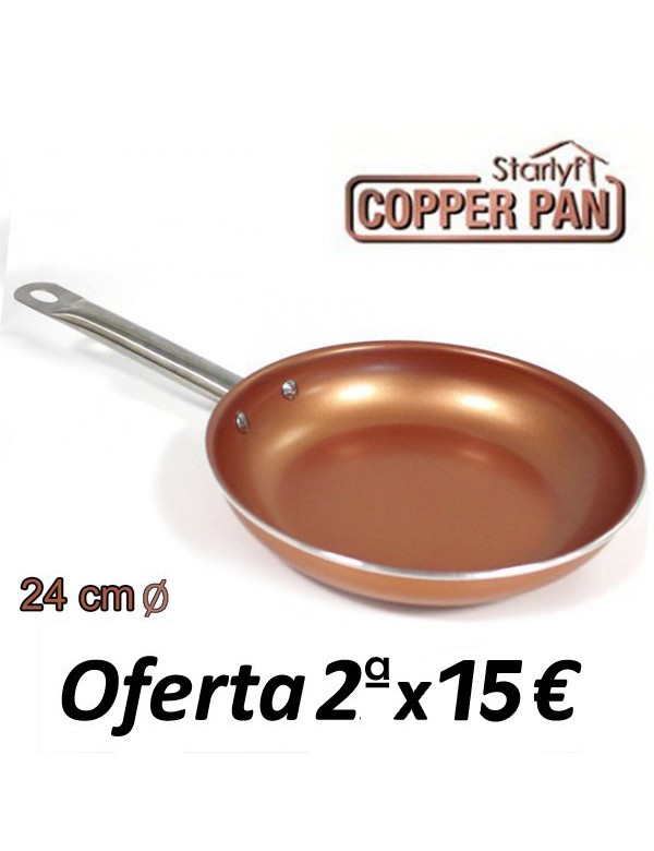 Copper Effect - Juego de sartenes de aluminio fundido de 20-9.4-11.0 in con  partículas de titanio antiadherentes, apto para todas las cocinas