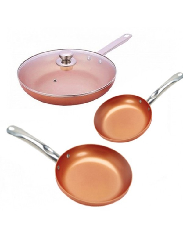 Copper Pan Set de 3 Sartenes de Cobre