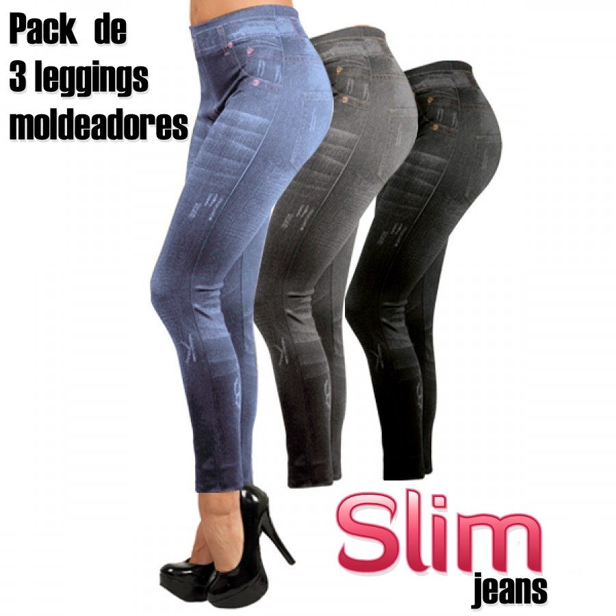 Slim Jeans, Pack de 3 leggings moldeadores